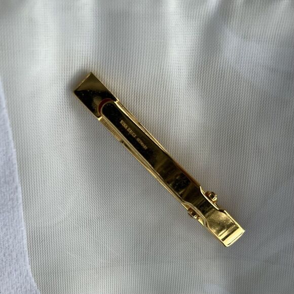 Nina Ricci Necktie Pin Tie Clip Germany Mens Jewelry 22kt Gold Plated Signed - Picture 2 of 6